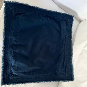 Pottery Barn Navy Cotton Fringe pillow cover